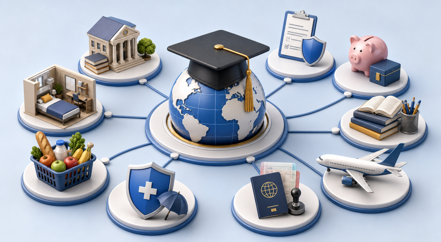 Indian student and family planning a study-abroad education loan with an adviser.