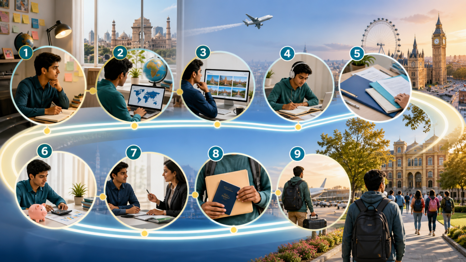 Indian student planning study abroad applications, scholarships, SOPs and student visas.